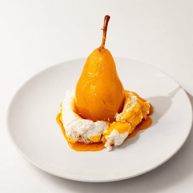 Citrus & Spice Poached Pear.