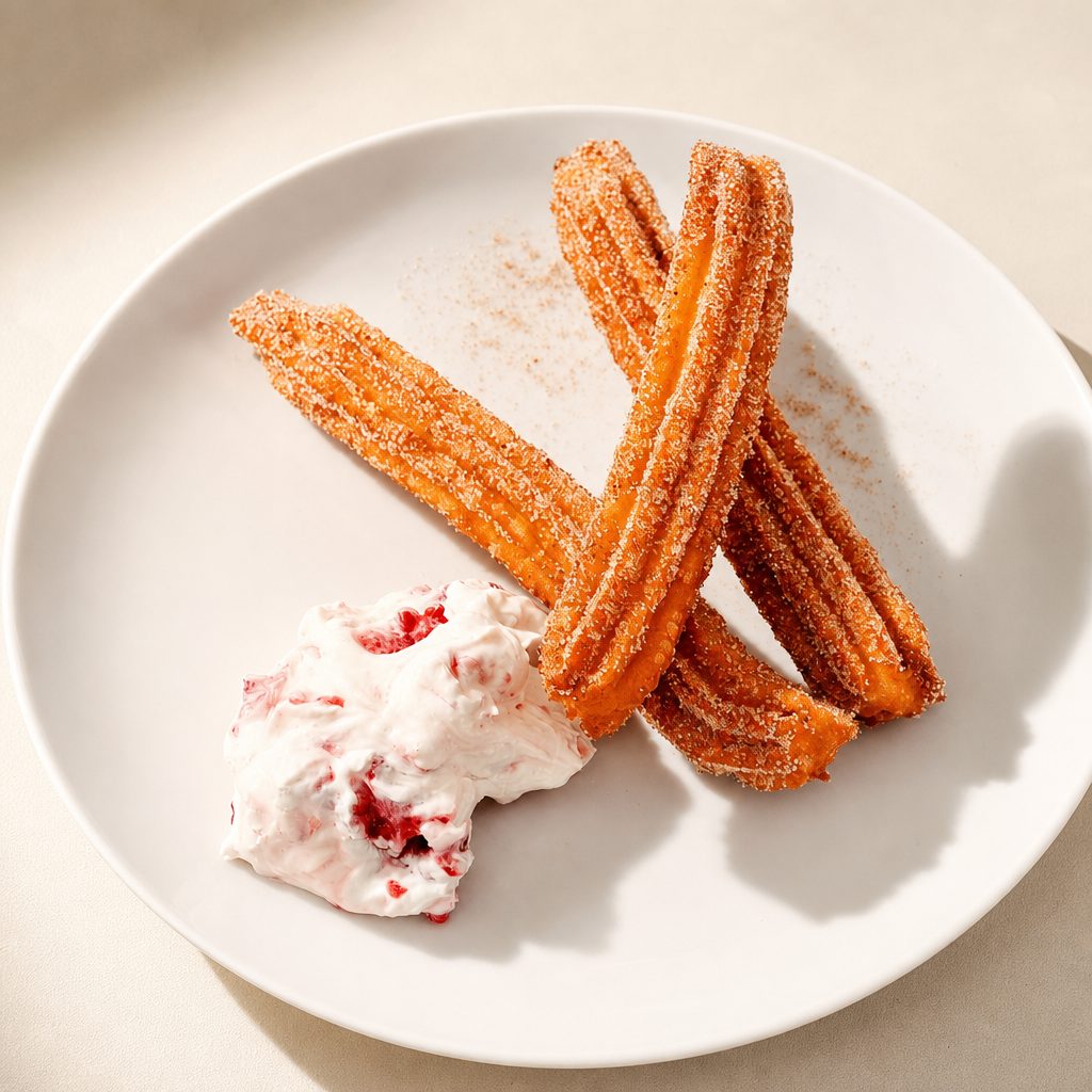 Churros with Dulce de Leche & Chocolate.